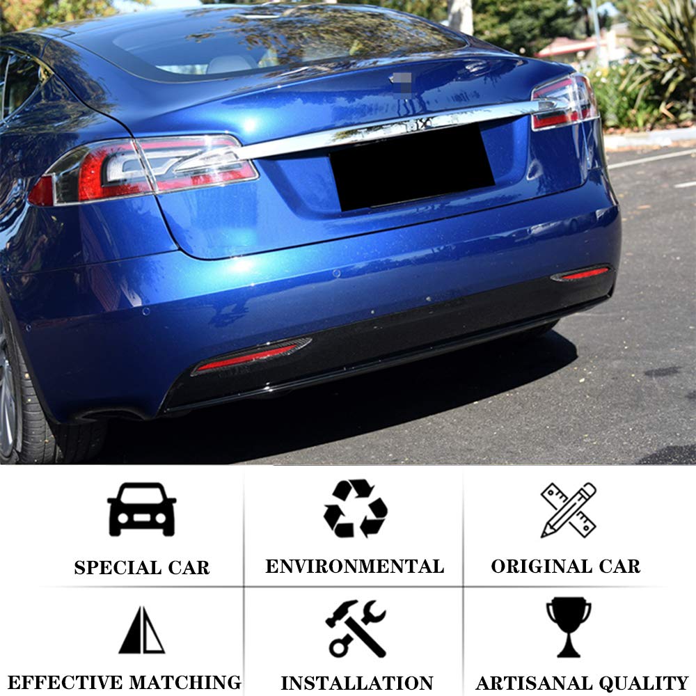 DSI - Rear Fog Light / Lamps Cover for Tesla Model S 2016-2022 Car Exterior Accessory ABS Imitation Carbon Fiber Protector Sticker