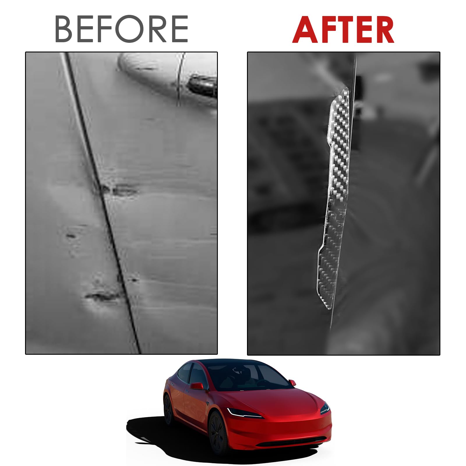 DSI - Door Protector Edge Guards Compatible with Tesla Model 3 Y X S Cybertruck Carbon Fiber Exterior Accessories Anti-Collision Bumper Guard Strip Rearview Mirror Wrap Trim Trunk Cover Strips (Black)