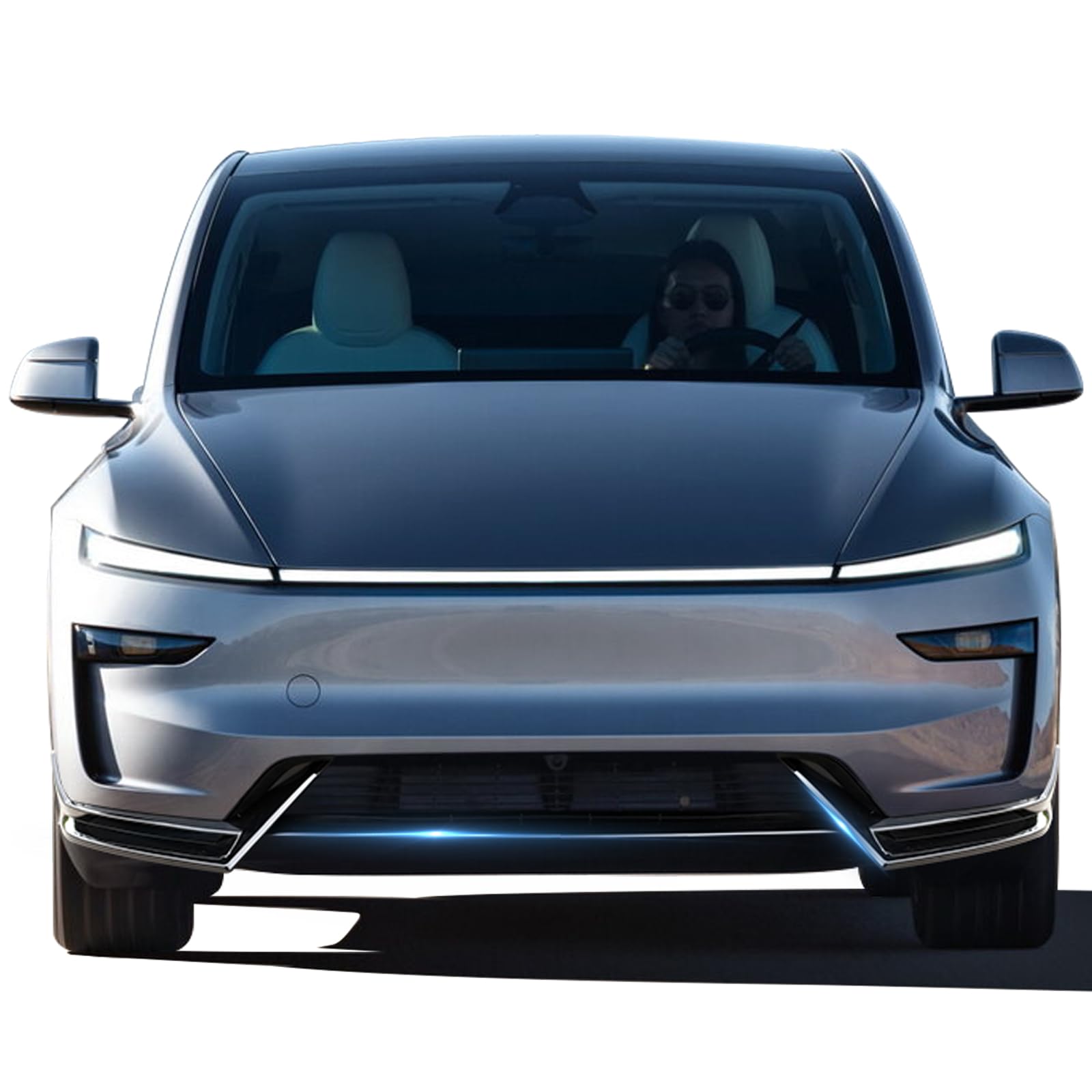 DSI - Front Bumper Lip for 2025 2026 Tesla Model Y Juniper, 3-Piece ABS Front Splitter Bumper Lip, Aerodynamic Stability, No-Drill Model Y Juniper Accessories (Glossy Black)