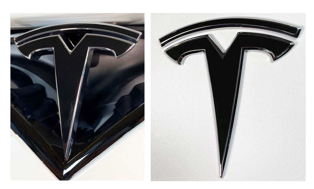 DSI - Custom Cut Graphics Logo Decal Wrap for Tesla Model X, 4 pc-Set (Gloss Black)