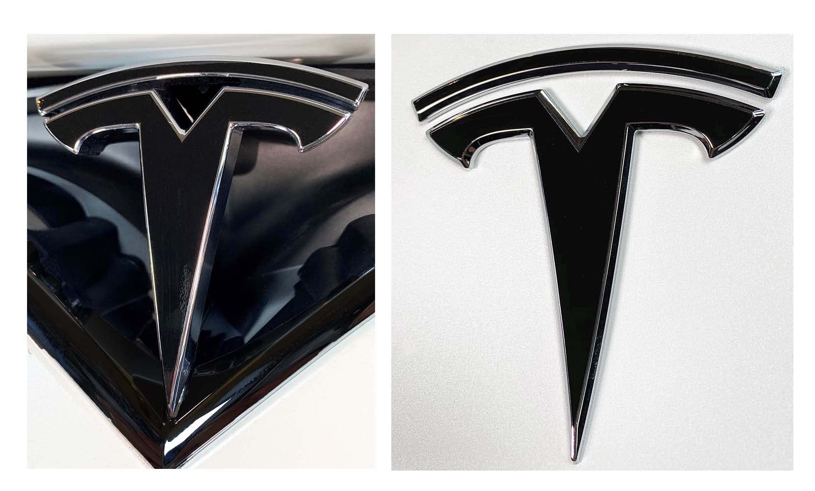DSI - Custom Cut Graphics Logo Decal Wrap for Tesla Model X, 4 pc-Set (Gloss Black)