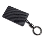 DSI - Glossy Black Carbon Fiber Finish Hard Plastic Key Card Fob Case Holder Keychain Compatible With Tesla Model 3 Y S X Cybertruck Card Key