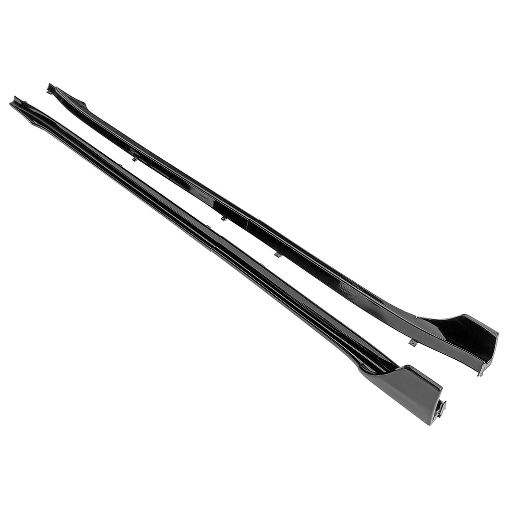 DSI - Side Skirts Extension Compatible with 2017-2025 Tesla Model 3, V Style Painted Gloss Black Rocker Panel Driver Passenger Side 6PC PP, 2018 2019 2020 2021 2022 2023 2024