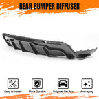 DSI - Rear Bumper Diffuser Lip Kit for Tesla Model Y 2020-2024, Carbon-Print PP Lower Valance Splitter