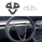 DSI - Tesla Model Y Juniper 2025 Release Steering Wheel Trim Carbon Fiber Protector Wrap Cover 1 Set, Including Button Area Protection, Perfect Protection, Stickers