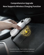 DSI - Multi-Device Wireless Controller Compatible for Tesla 2025 New Model Y Model 3/Y/S/X/cybertruck Compatible for Switch, one controller set, SPECIAL PROGRAMMED and DESIGN FOR TESLA WOOD [nintendo_switch,windows,ios,android]