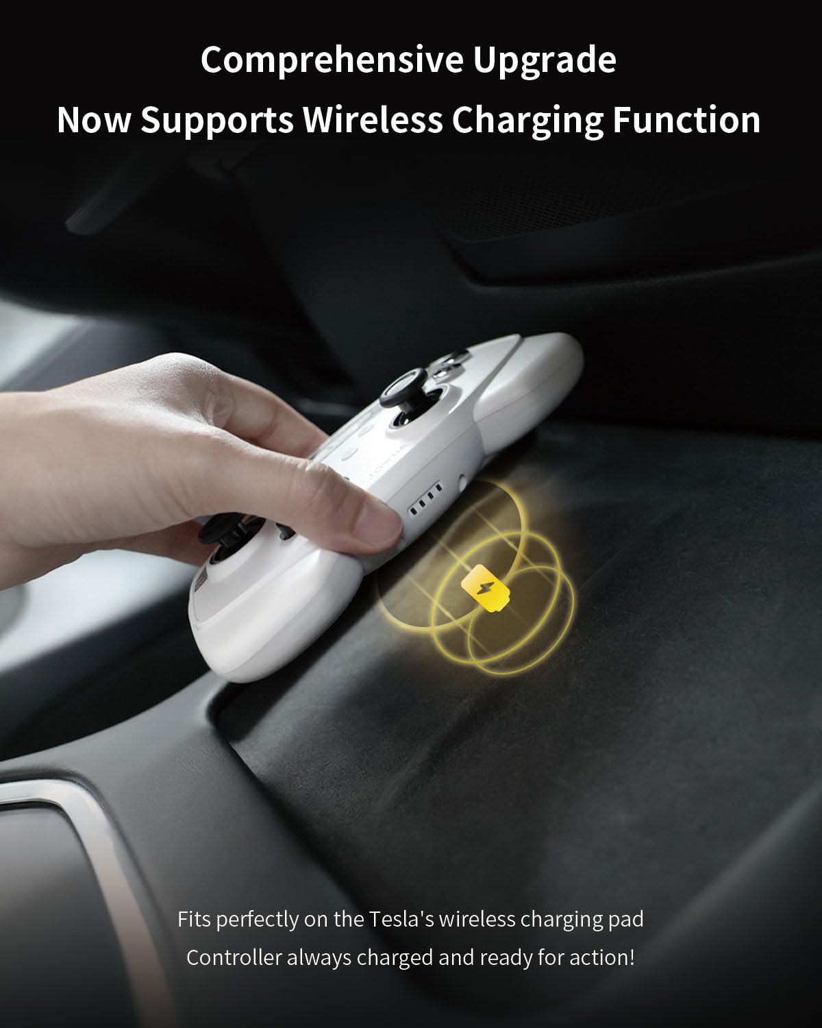 DSI - Multi-Device Wireless Controller Compatible for Tesla 2025 New Model Y Model 3/Y/S/X/cybertruck Compatible for Switch, one controller set, SPECIAL PROGRAMMED and DESIGN FOR TESLA WOOD [nintendo_switch,windows,ios,android]