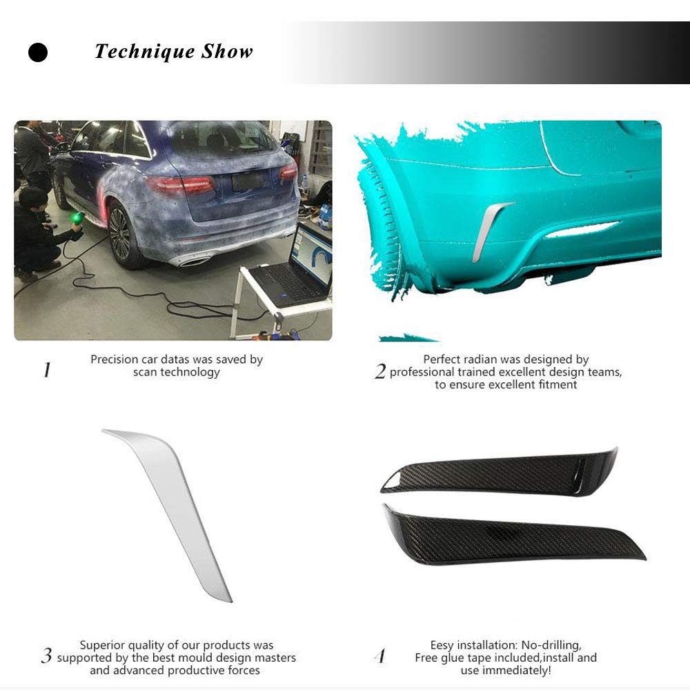 DSI - Carbon Fiber Rear Fender Vent fits for Tesla Model X 75D 90D P90D 100D P100D 2016 2017 2018 Carbon Fiber Rear Air Intake Vent Trim Apron 2pcs/Set