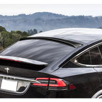 DSTAR - 7PCS Set Front Bumper Lip & Real Carbon Fiber Rear Trunk Spoiler Wing & Rear Roof Spoiler Compatible with 2022-2025 Tesla Model X, 2023 2024 (Painted Carbon Fiber Lip)
