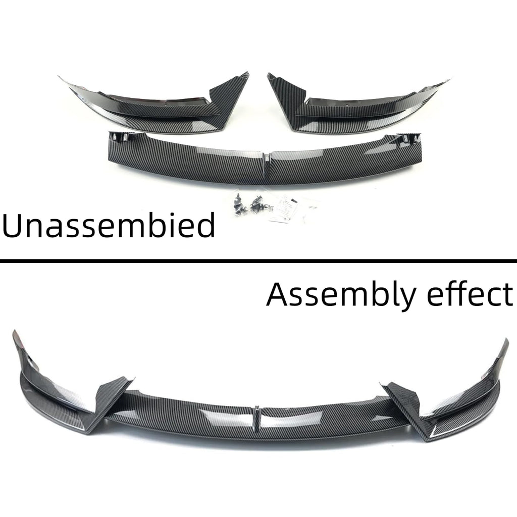 DSI - Front Bumper Lip 3Pcs Compatible with Tesla Model 3 2017-2023 Front Bumper Lip Splitter Spoiler (Carbon Fiber Print)