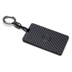 DSI - Glossy Black Carbon Fiber Finish Hard Plastic Key Card Fob Case Holder Keychain Compatible With Tesla Model 3 Y S X Cybertruck Card Key