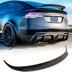 DSTAR - REAL Carbon Fiber Trunk Spoiler for Tesla Model X 2016-2023 Rear Boot Lid Duckbill Highkick Wing Lip Factory Outlet