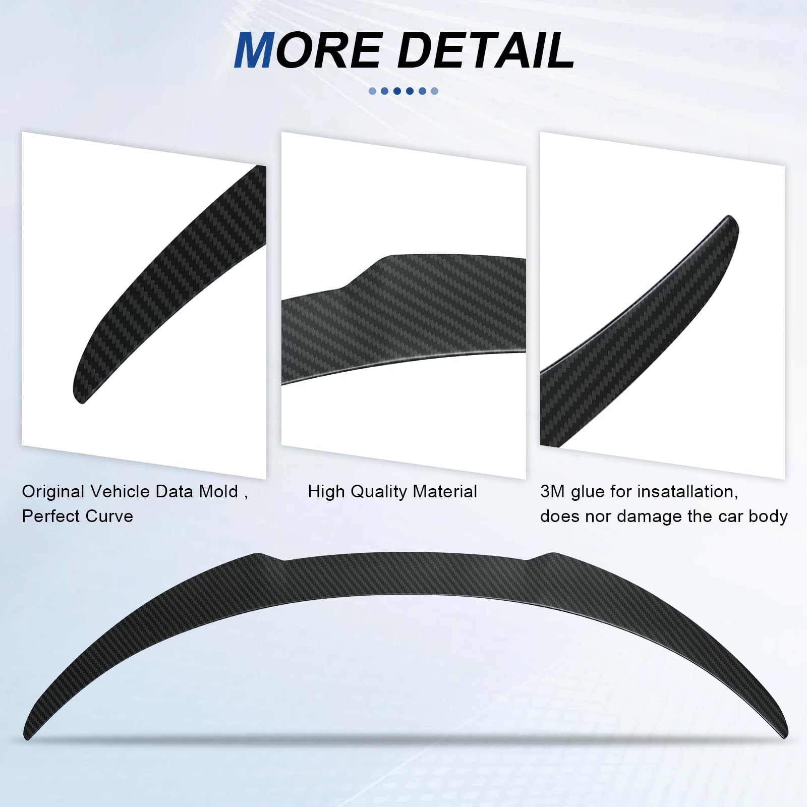 DSI - Spoiler for Tesla Model 3 2016-2022 Wing Rear Spoiler Trunk Tail Rear Trunk Lid,M4 Style Matte Carbon Fiber Style Performance,Model 3 Accessories