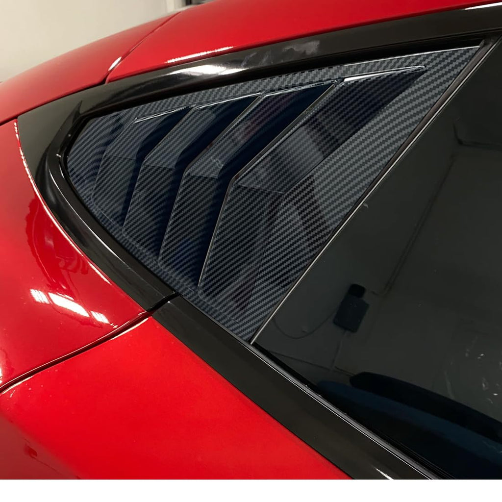 DSI - Window Louver，2Pcs Side Vent Window Louvers for Tesla Model S 2017-2025, ABS Print Sport Window Decorative Covers, Exterior Trim Accessories - Carbon Fiber