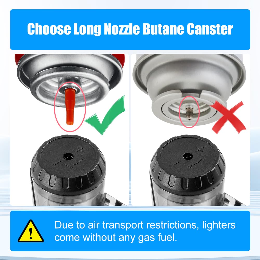 DSI - Torch Lighter 2 Pack Windproof Adjustable Single Jet Flame Butane Lighter Refillable Gas Lighter for Candle Camping Grill BBQ Fireplace (Butane Not Included)