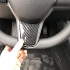 DSI - Carbon Fiber Interior Steering Wheel Cover Trim Accessories for Tesla Model 3 2017-2023, Model Y 2020-2023
