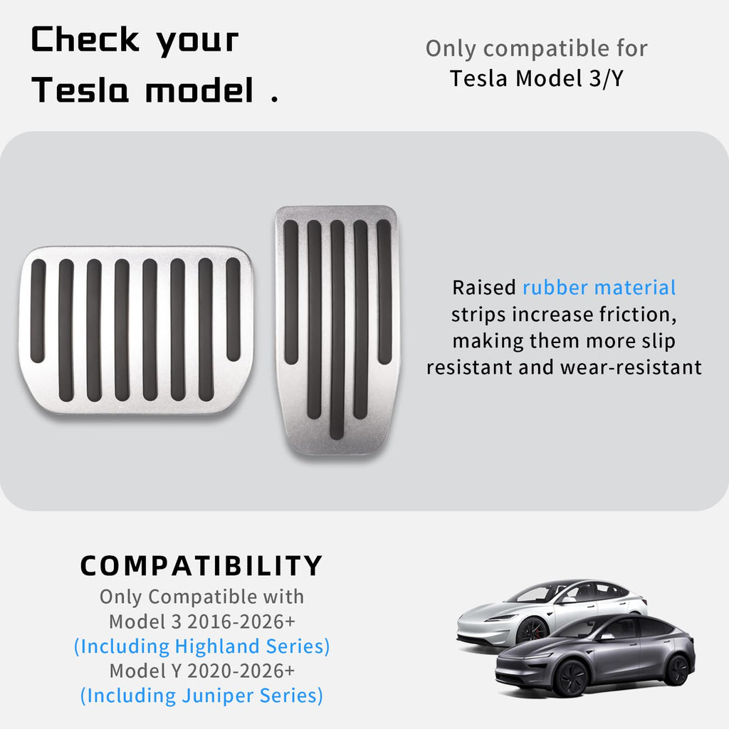 DSI - Gas Pedal Brake Pedal Foot Pedal Cover for Tesla Model 3/Y Performance Compatible with Model Y Juniper and Model 3 Highland