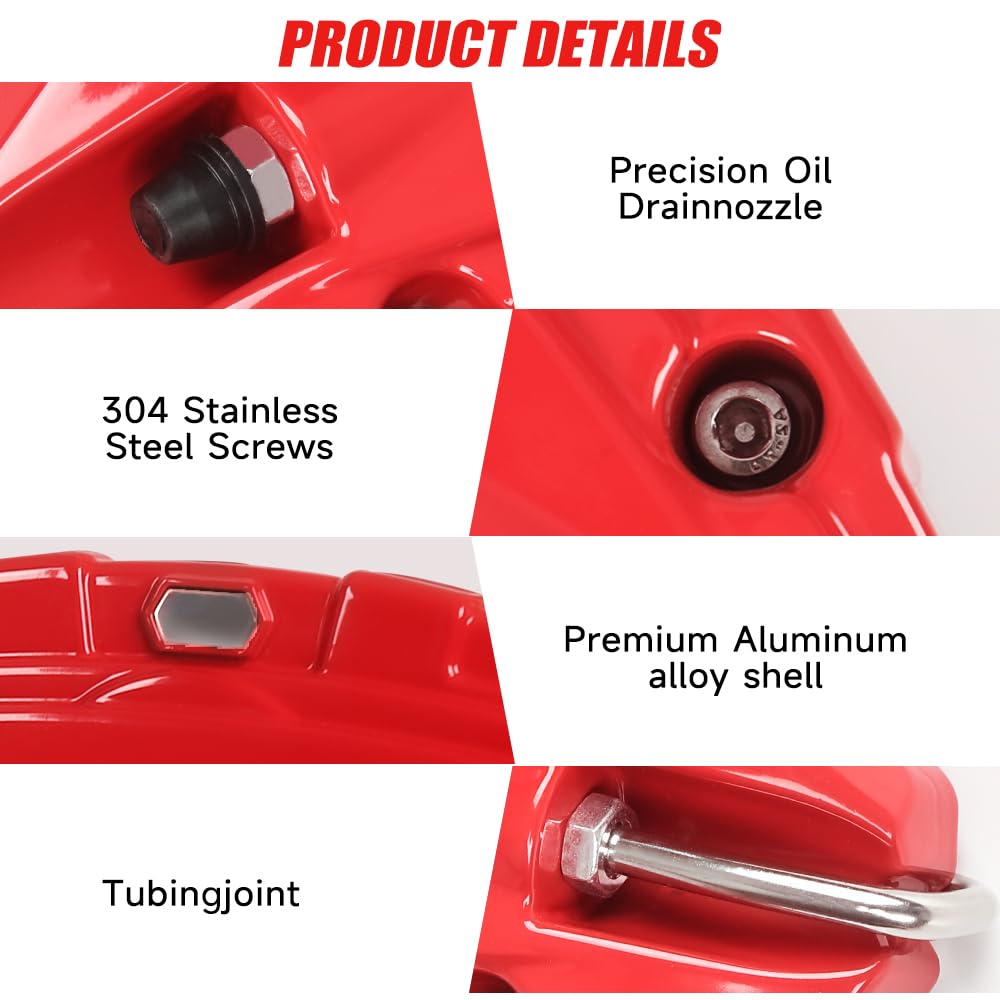 DSI - Brake Caliper Covers Compatible with Tesla Model Y Juniper 2025-2026, 19 20 inch Front and Rear Brake Wheel Hub Brake Caliper Covers 4 Pcs For Model Y Juniper Accessories Red