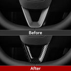 DSI - FITS Tesla Model 3 Highland 2024 2025 2026 Model Y Juniper 2025 2026 Accessories Interior Car Steering Wheel Trim Carbon Style ABS Decal Sticker (Style A)