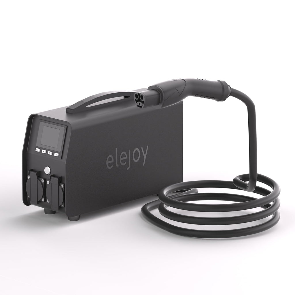 DSI - 3Kwh EV Discharger V2L Adapter Discharge Gun Compatible with Tesla Model 3/Y/S/X After May 2019 NACS Standard Battery Protection 120V/240V Output LCD Display Outdoor Camping Emergency