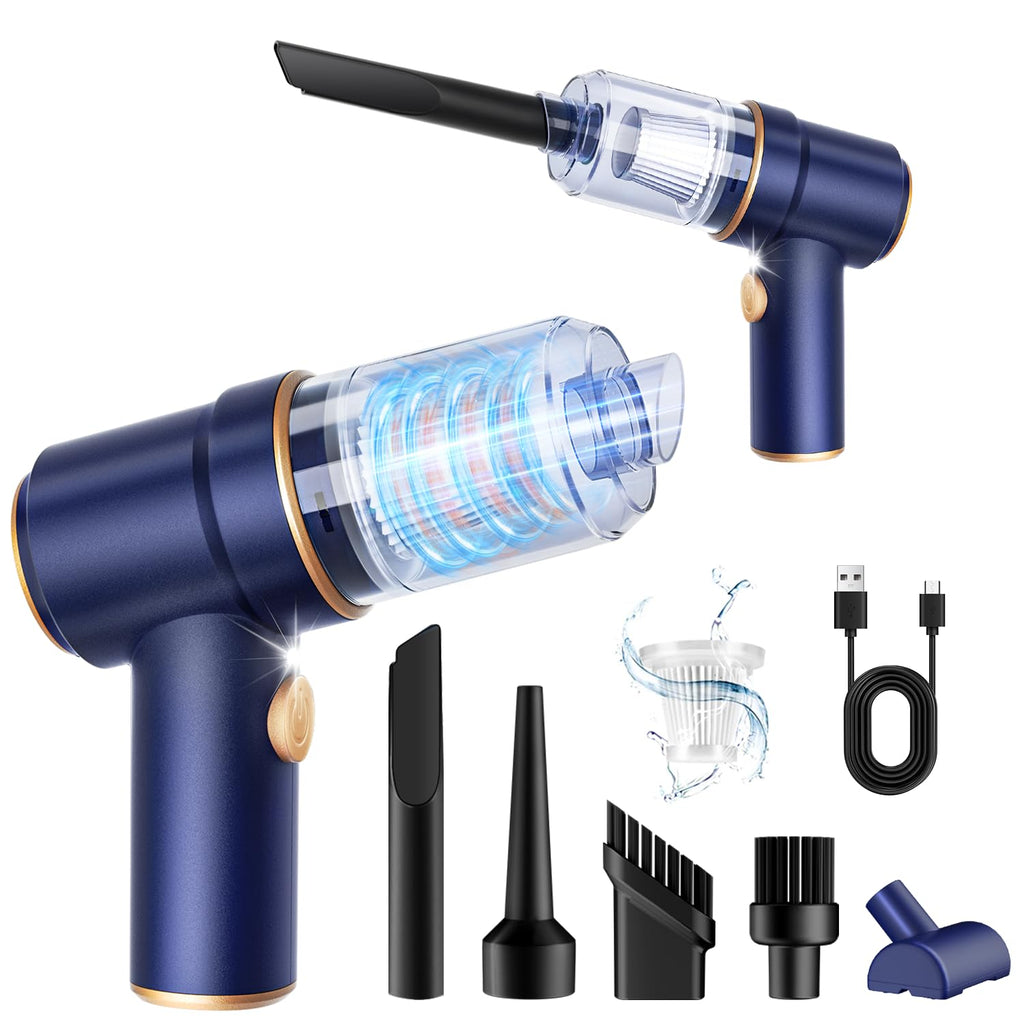 DSI - Handheld Car Vacuum Cleaner, 9000Pa Vacuum Cleaner and Air Duster, 120W High Power Hand Held Vacuum with LED Light and Multi-Nozzles for Car, Home, Office, Pet