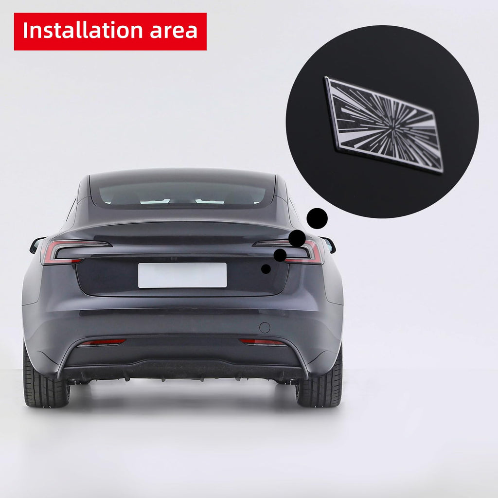 DSI - Plaid Performance Decal Sticker Compatible with Tesla Cybertruck Model 3 Y X S Roadster Highland Carbon Fiber Car Rear Trunk Trim Exterior Accessories (Black)