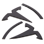DSI - Model Y Accessories for Tesla 2024 2023 2022 2021 2020 Emblem Sticker 2PCS/Set Logo Decal (Black- Carbon Fiber Pattern)
