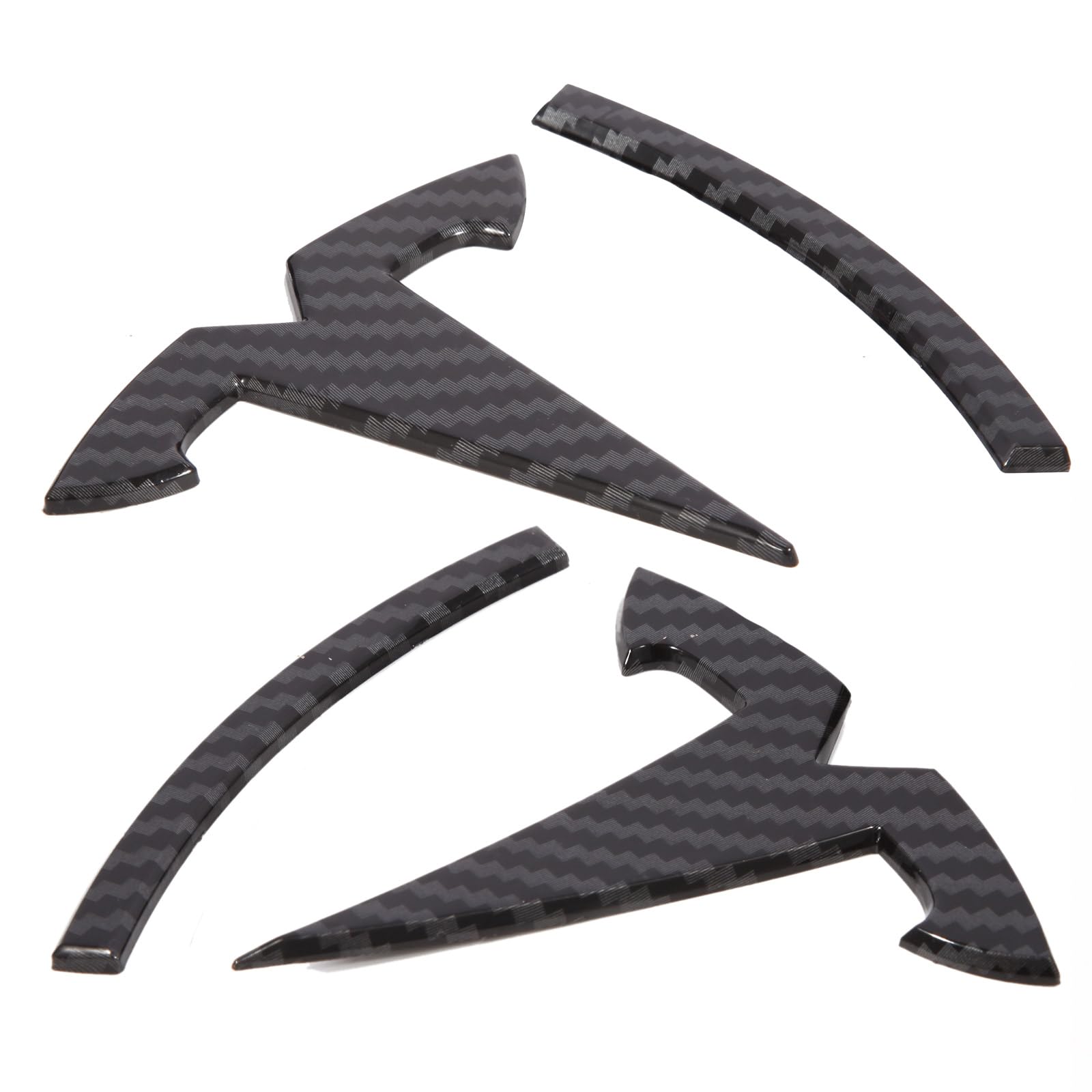 DSI - Model Y Accessories for Tesla 2024 2023 2022 2021 2020 Emblem Sticker 2PCS/Set Logo Decal (Black- Carbon Fiber Pattern)