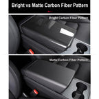 DSI - Center Control Armrest Cover for 2021-2023 Model 3 and 2020-2024 Model Y, Tesla Arm Rest Cover is Made of ABS Material with Carbon Fiber, Not TPE Or Leather (Bright Carbon Fiber Pattern)