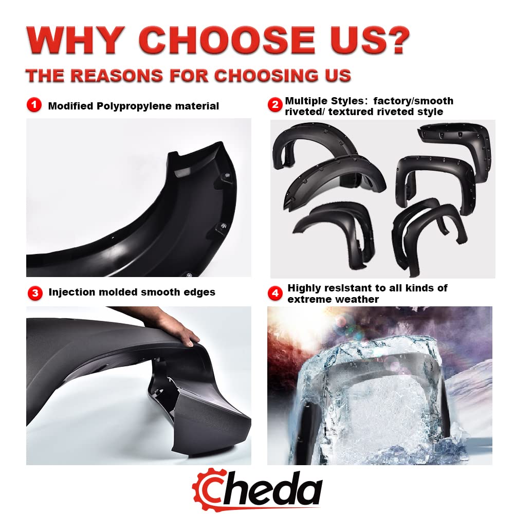 DSI - MODIFIED -  Fender Flares Compatible with 2020-2024 Tesla Model Y, Wide Body widened 0.57 "in front/0.6" in rear BLACK paint style