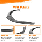 DSI - 2021-2025 Tesla Model S - Front Bumper Lip Spoiler, Fits all 2021-2025 Tesla Model S, PP Black with Carbon Fiber Print Track Pack Style Add-on Front Splitter Air Dam Chin Protector, (3 Piece)