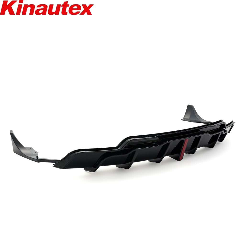DSTAR - Rear Rear Bumper Diffuser Lip Splitter Spoiler for 2017-2023 Tesla Model 3 Led Light Style