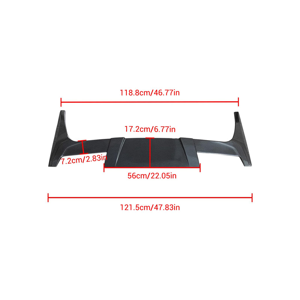 DSI - Carbon Fiber Look Fits for 2016-2025 Tesla Model X Rear Top Window Roof Spoiler Wing ST Style ABS Plastic Exterior Body Kits Trim