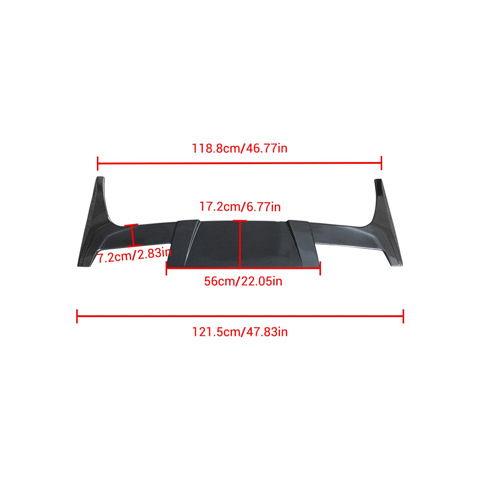 DSI - Carbon Fiber Look Fits for 2016-2025 Tesla Model X Rear Top Window Roof Spoiler Wing ST Style ABS Plastic Exterior Body Kits Trim