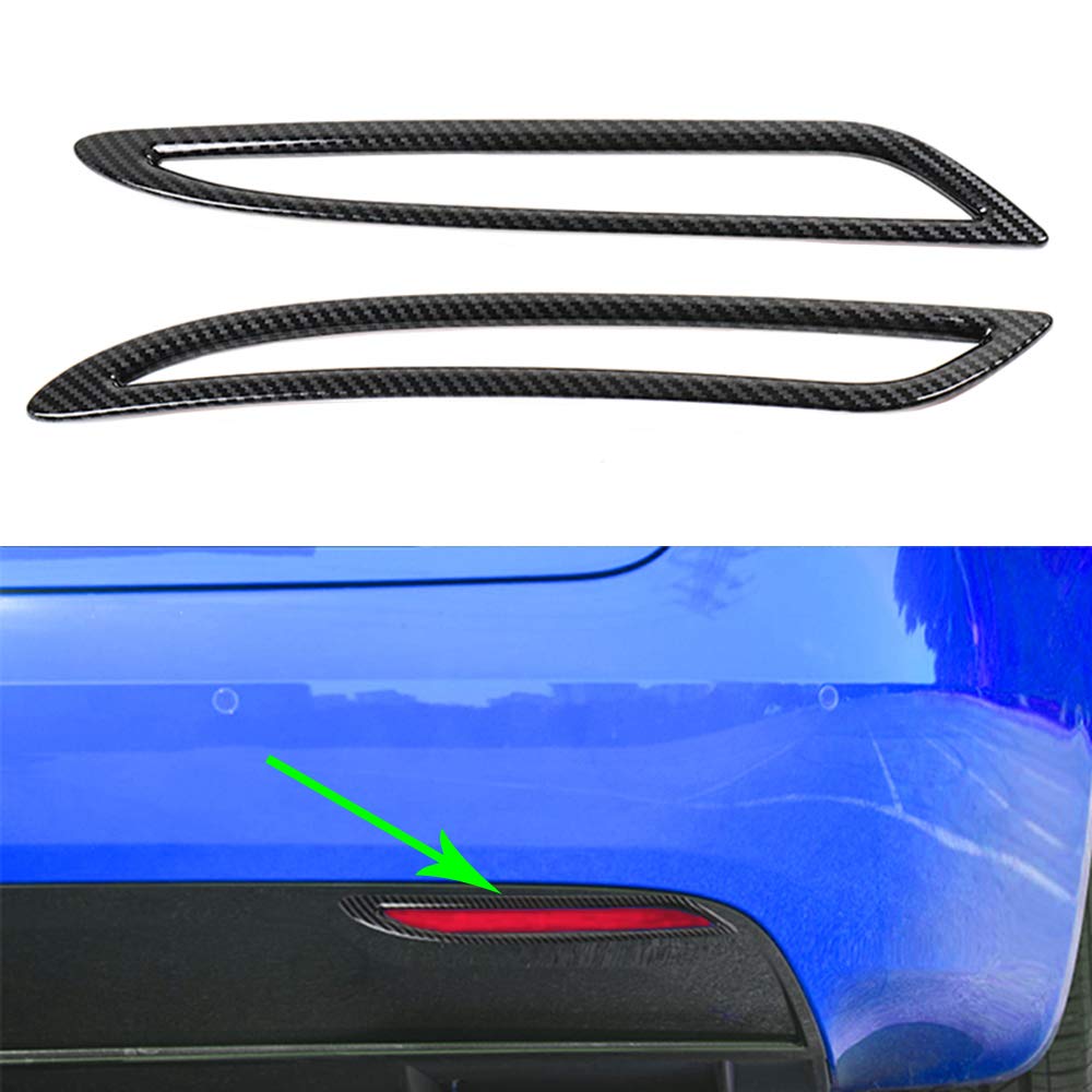 DSI - Rear Fog Light / Lamps Cover for Tesla Model S 2016-2022 Car Exterior Accessory ABS Imitation Carbon Fiber Protector Sticker