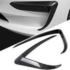 DSI - Front Fog Light Trim Cover for Tesla Model 3, 2PCS Fog Lamp Frame Blade Trim Eyebrow Eyelids Cover, Spoiler Accessories for Model 3 2017 2018 2019 2020 2021 2022 2023, Glossy Carbon Fiber