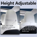 DStar - Nappa Leather Headrest Pillow 2 Packs for Tesla Neck Pillow Uniquely Designed for Tesla Model Y/3/S/X Tesla Car Neck Support Cushion for People Under 5'7" White