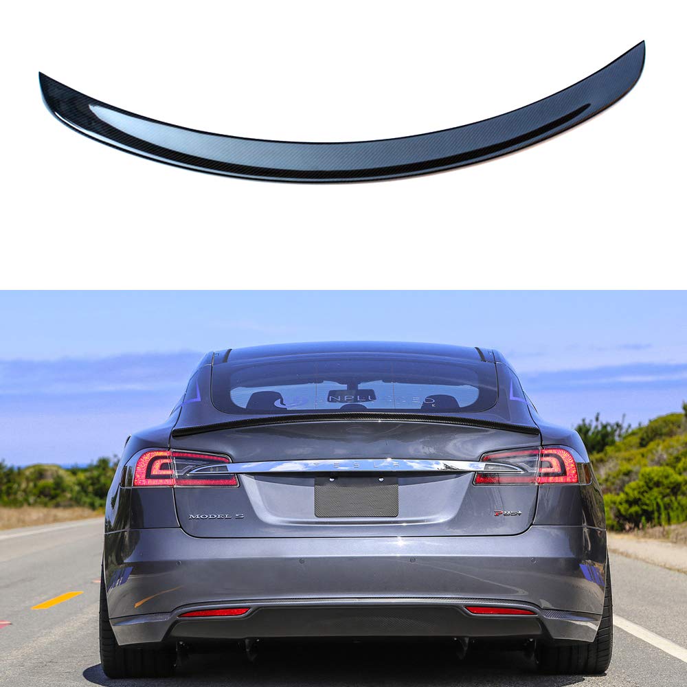 DSI - FITS Tesla Model S 2012-2019 Carbon Fiber S Style Rear Trunk Deck Lip Boot Spoiler Wing