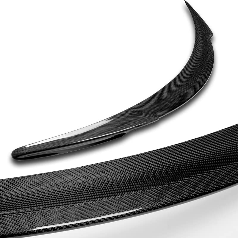 DSI - Real Carbon Fiber Trunk Spoiler Wing Lip kit Rear V-Style Fit for 2012 2013 2014 2015 2016 2017 2018 2019 2020 2021 2022 Tesla Model S, Car Mods Accessories Replacement, (2-SPC-7406-CF)