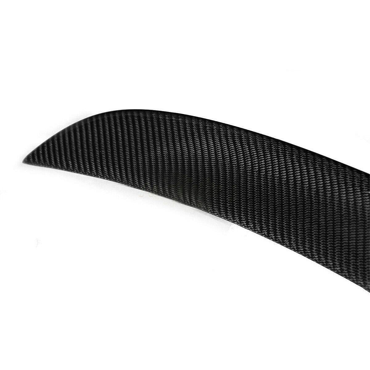 DSI - 100% Real Dry Carbon Fiber Spoiler Cover Cap - Gloss Finish - Weatherproof 3M Tape - Original Wing Fit - Tesla Model S (2012-2023) - Trunk Lip Tail Lid - OEM Performance