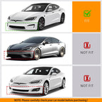 DSI - 2021-2025 Tesla Model S - Front Bumper Lip Spoiler, Fits all 2021-2025 Tesla Model S, PP Black with Carbon Fiber Print Track Pack Style Add-on Front Splitter Air Dam Chin Protector, (3 Piece)