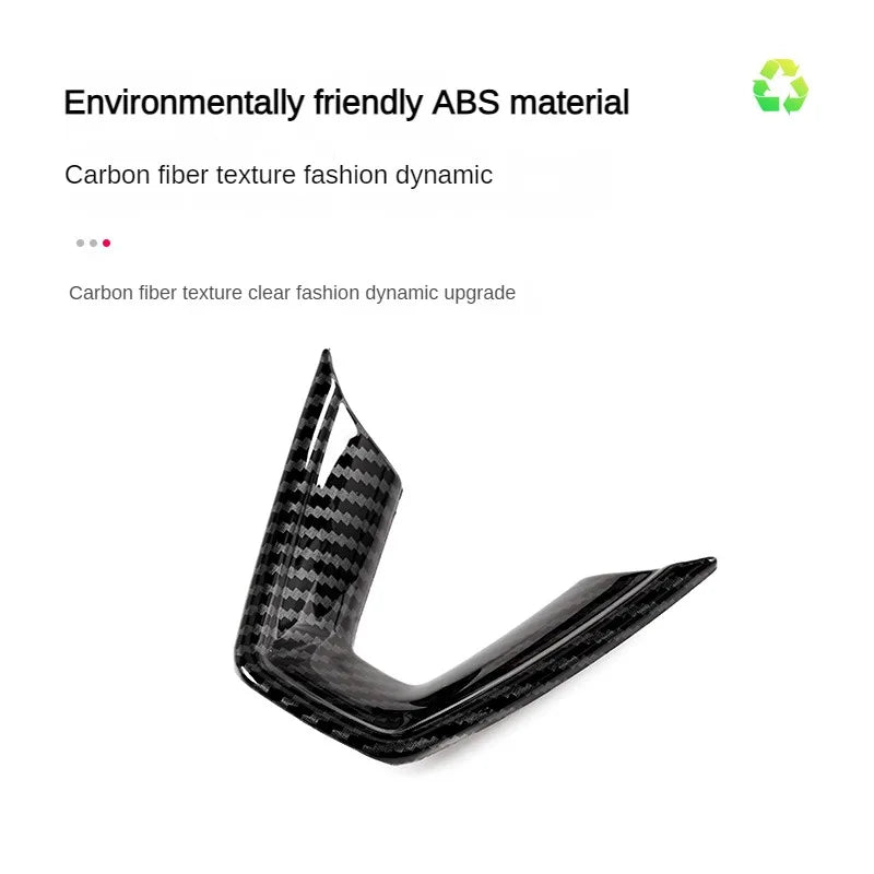 DSI - Steering Wheel Patch FITS Tesla Model 3 Y YL Juniper Highland 2025 2026 U-shaped Protective Cover Trim Sticker ABS Carbon Fiber
