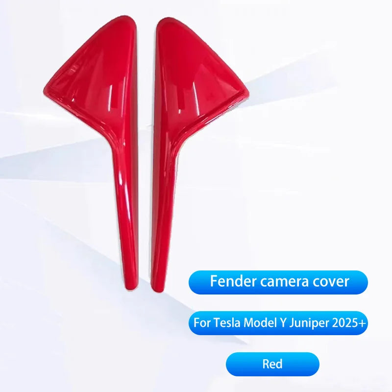 For New Tesla Model Y Juniper 2025+ ABS Carbon Pattern Side Camera Cover ABS Leaf Board Sticker Accessories