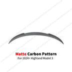 DSI - Rear Trunk Lid Spoiler Wing For Tesla Model Y 3 Highland Model 3 Spoiler Tail Wing  Black and Carbon Fiber Pattern Body Kit