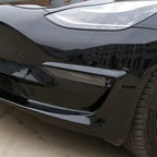 DSI - Tesla Model 3/Y 2017 2018 2019-2023 Glossy Black Carbon Look Car Front Bumper Fog Light Frame Spoiler Decoration/Body Kit