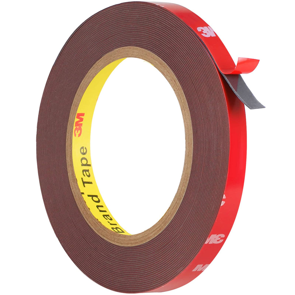 **Double Sided Tape Heavy Duty, Waterproof Mounting Foam Tape, 33ft Length, 0.4in Width, Strong Adhesive Tape for LED Strip Lights, Automotive, Home, Office Decor, Outdoor, Made of 3M VHB Tape