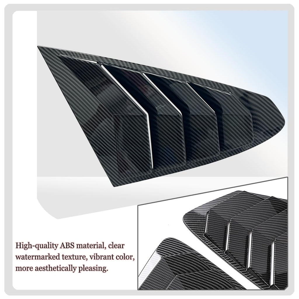 DSI - Window Louver，2Pcs Side Vent Window Louvers for Tesla Model S 2017-2025, ABS Print Sport Window Decorative Covers, Exterior Trim Accessories - Carbon Fiber