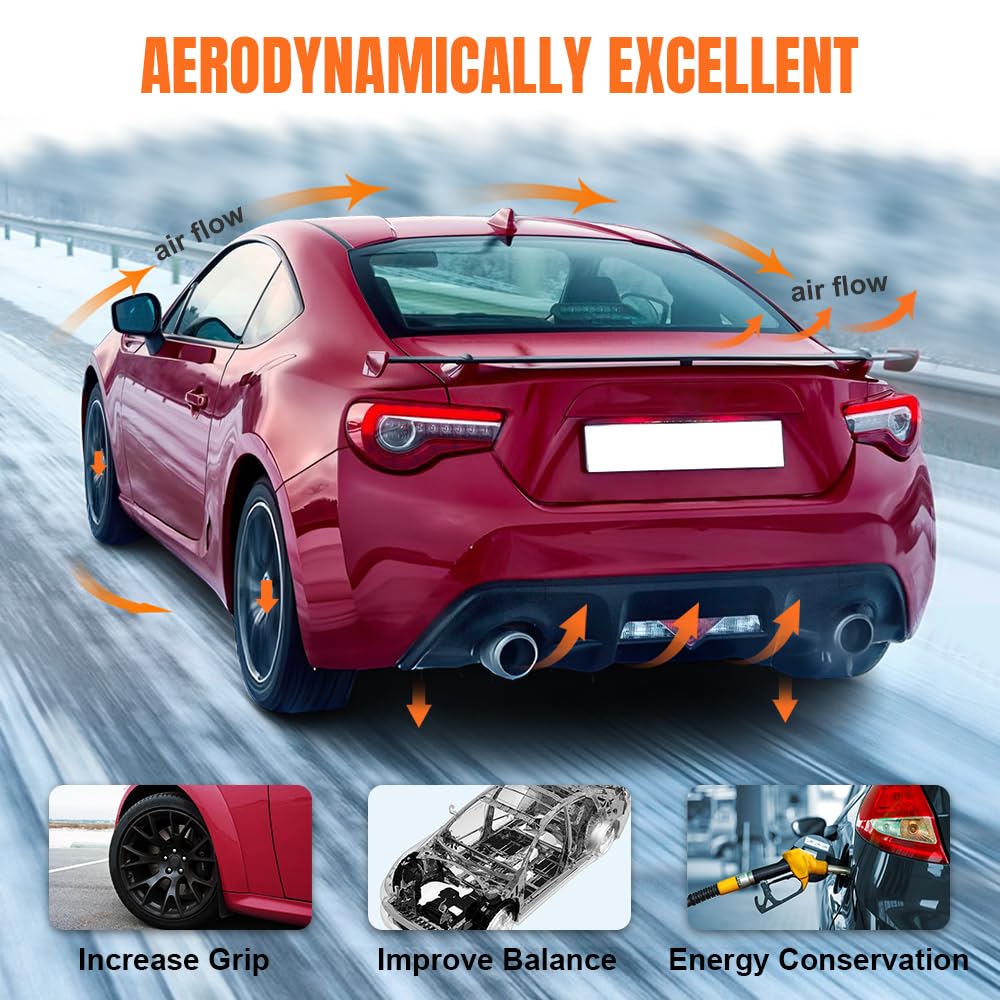 DSI - Rear Bumper Diffuser Lip Kit for Tesla Model Y 2020-2024, Carbon-Print PP Lower Valance Splitter