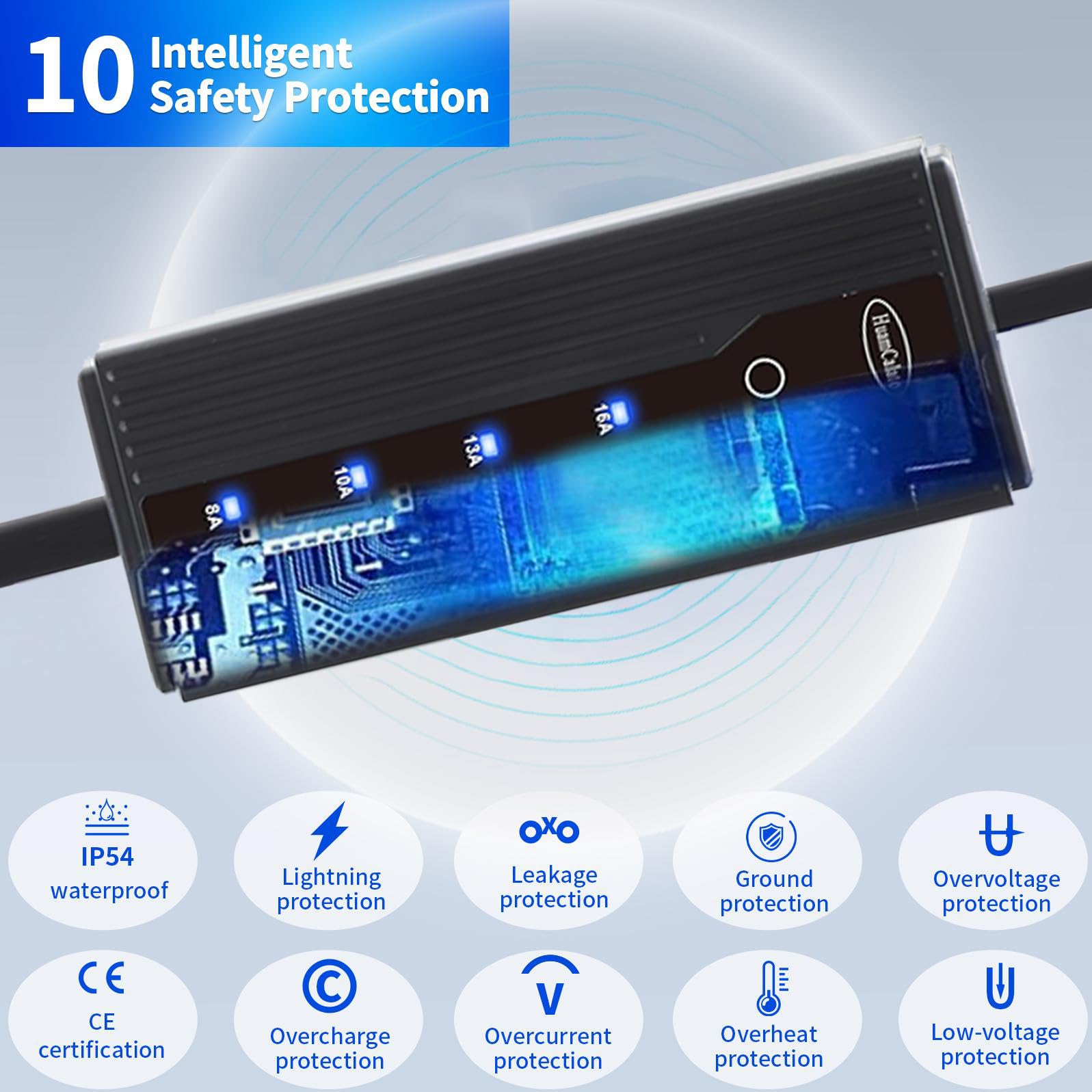 DSI - Level 1 16-Amp Portable EV Charger for Tesla Model 3/Y/S/X, NACS Plug, Home or Travel Charging Solution