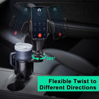 DSI - Car Cup Holder Expander Adjustable Base with Phone Mount 360° Rotation Cup Holder Cell Phone Holder for Car Compatible with iPhone All Smartphones